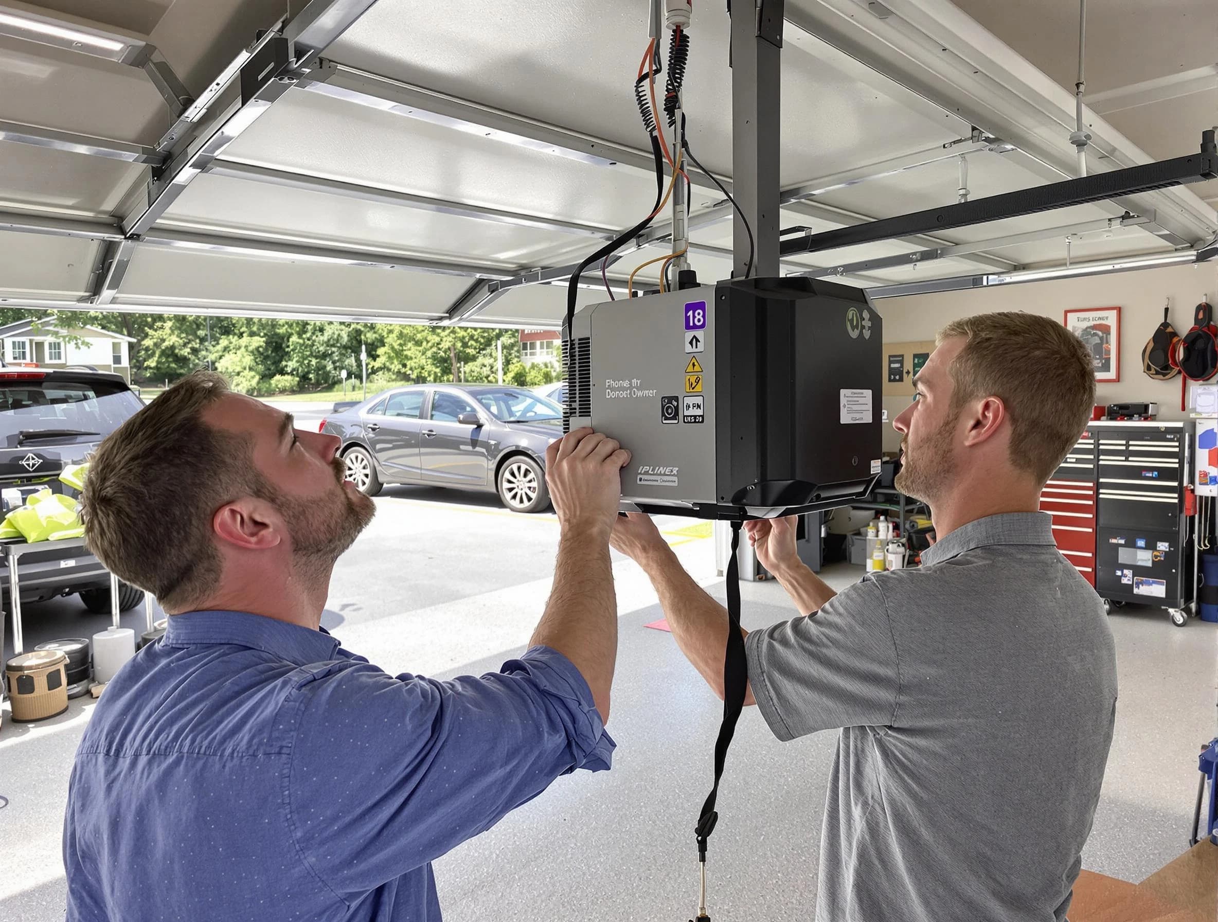 Guadalupe Garage Door Repair technician installing garage door opener in Guadalupe