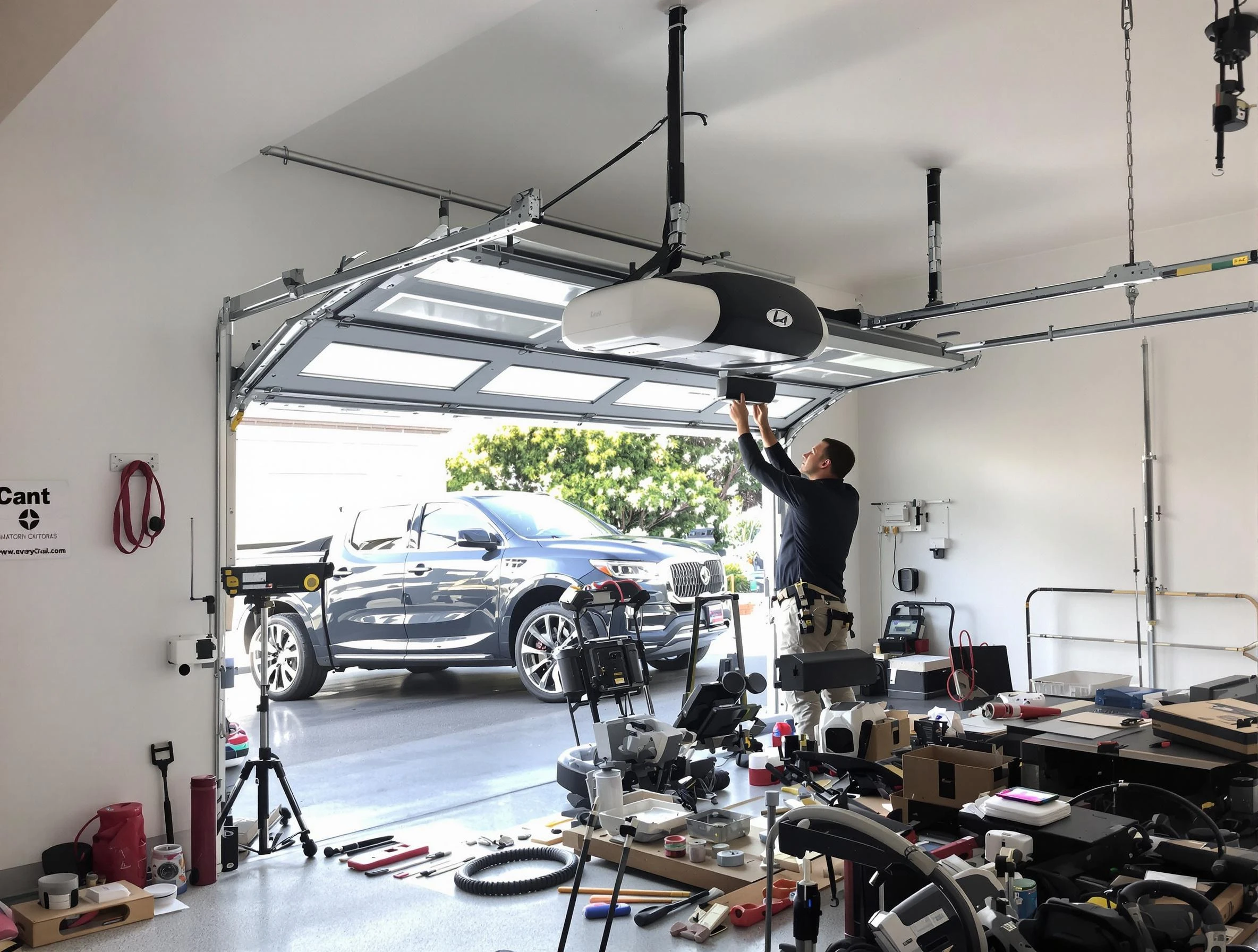 Guadalupe Garage Door Repair specialist installing smart garage door opener system in Guadalupe home