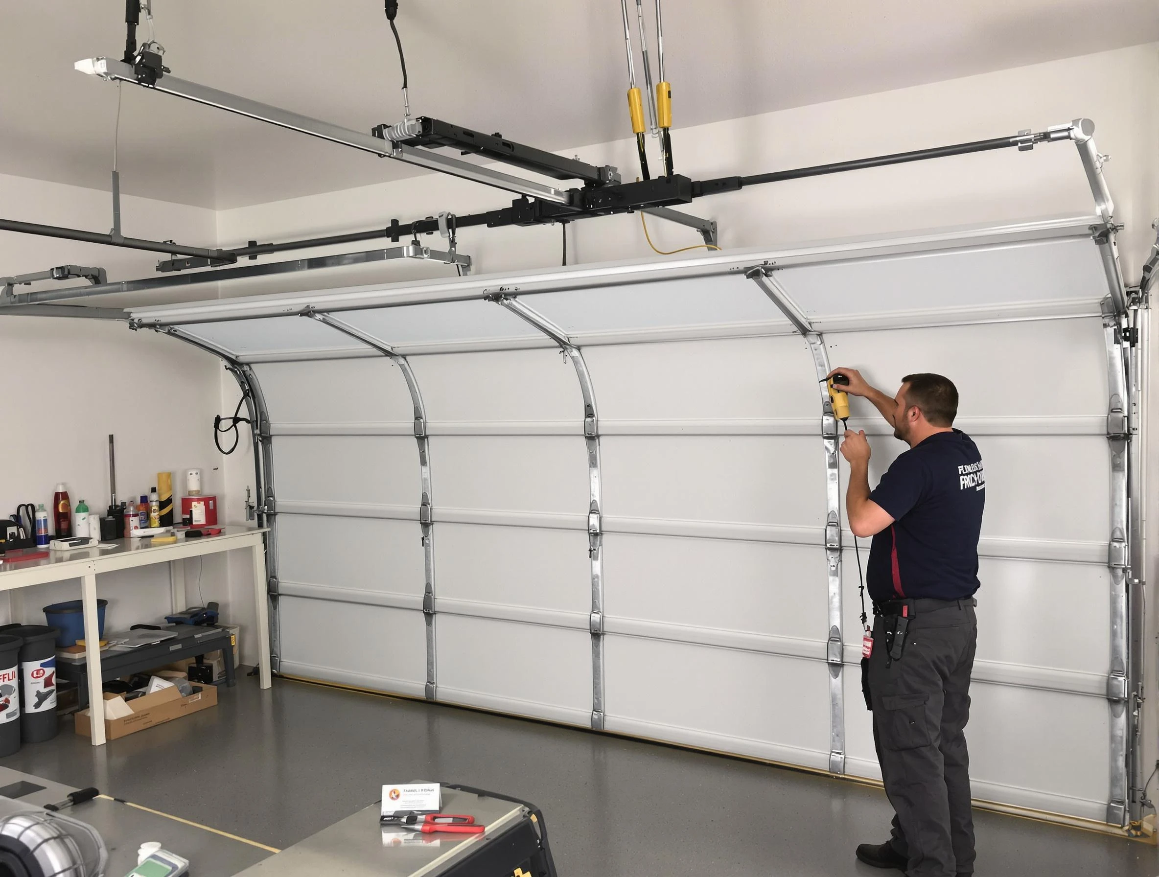 Guadalupe Garage Door Repair certified technician performing overhead door system repair in Guadalupe