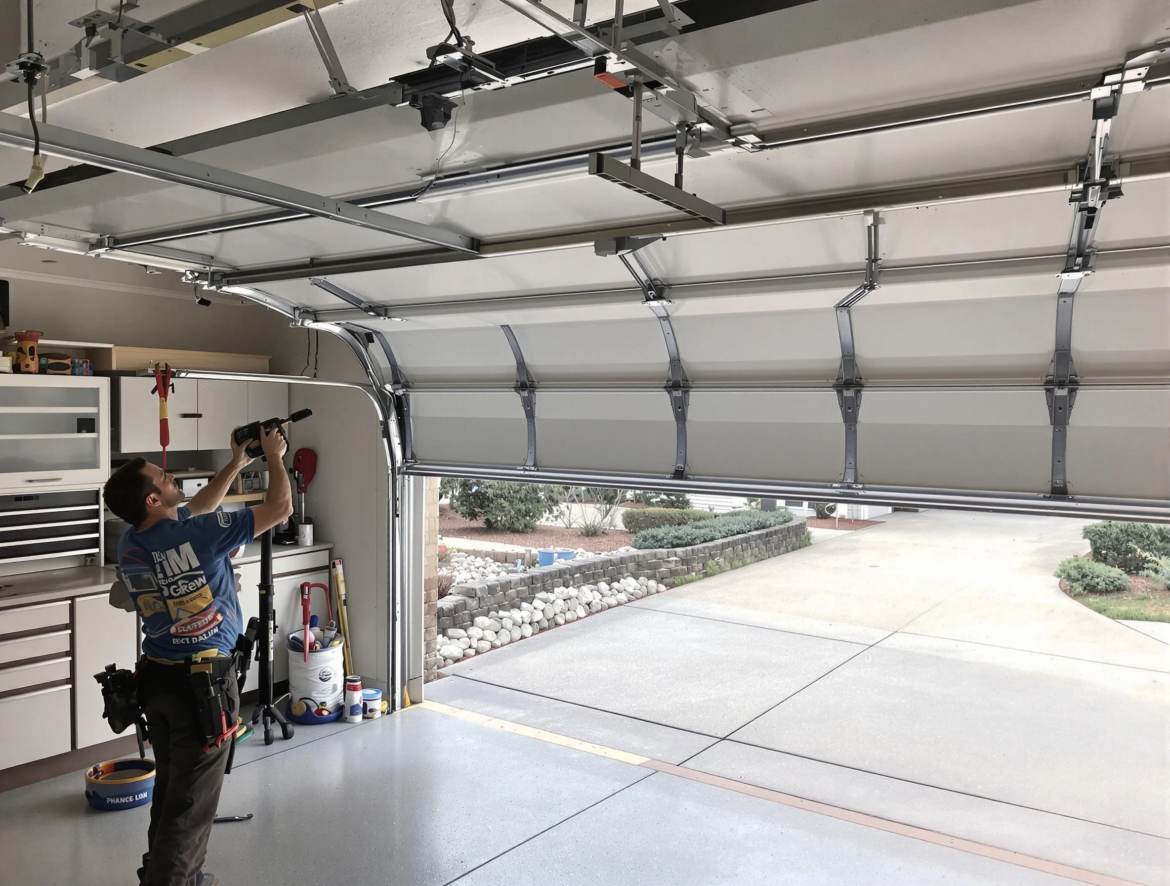 Garage door track repair service by Guadalupe Garage Door Repair in Guadalupe